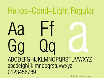 Helios-Cond-Light Regular 1.0 Mon Nov 15 15:05:19 1993 Font Sample
