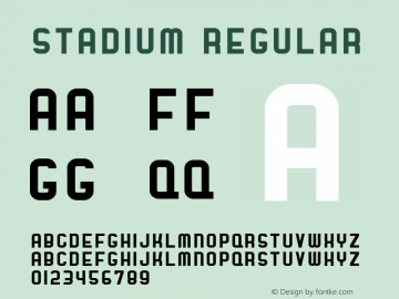 Stadium Regular Version 1.00 Font Sample