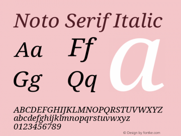 Noto Serif Italic Version 1.03 uh图片样张
