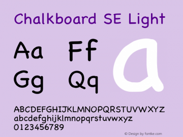 Chalkboard SE Light 7.0d13e1 Font Sample
