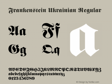 Frankenstein Ukrainian Regular Version 1.0 Font Sample
