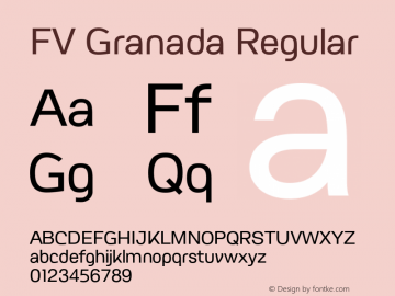 FV Granada Regular Unknown Font Sample