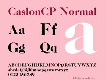 CaslonCP Normal Version 1.001图片样张