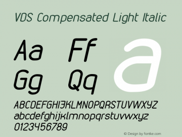 VDS Compensated Light Italic Version 1.000 2012 initial release图片样张