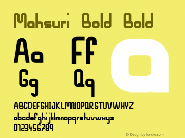 Mahsuri Bold Bold Unknown Font Sample