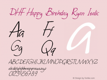 DHF Happy Birthday Ryan Italic Version 2.000图片样张