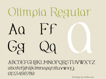 Olimpia Regular Version 1.00 July 13, 2012, initial release Font Sample