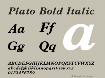 Plato Bold Italic Altsys Fontographer 3.5  4/13/93图片样张