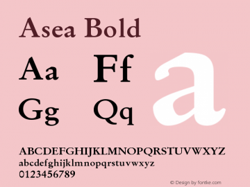 Asea Bold Version 6.31 Font Sample