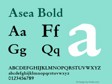 Asea Bold Version 6.31 Font Sample