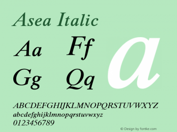 Asea Italic Version 6.31图片样张