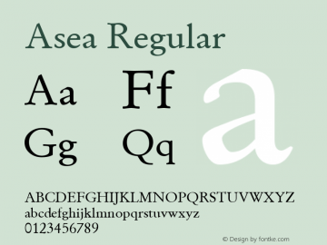 Asea Regular Version 6.31图片样张