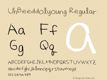 UhBeeddolyoung Regular Version 1.00 February 8, 2012, initial release Font Sample