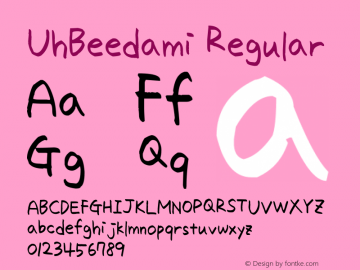 UhBeedami Regular Version 1.00 February 20, 2012, initial release图片样张