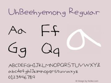 UhBeehyemong Regular Version 1.00 May 30, 2012, initial release Font Sample