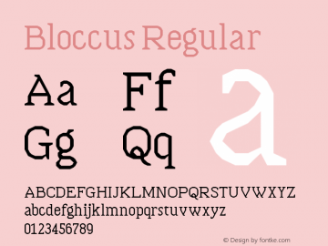 Bloccus Regular Version 1.0 Font Sample