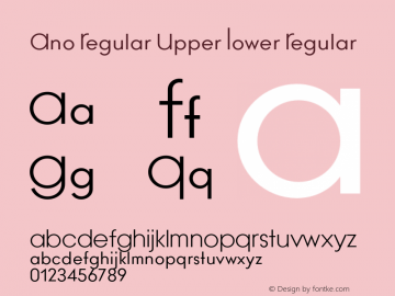 Ano Regular Upper Lower Regular Unknown Font Sample