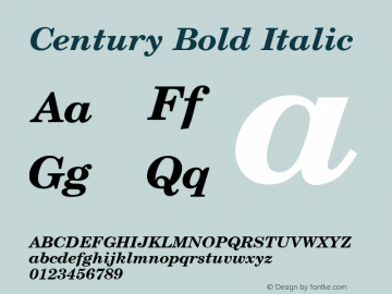 Century Bold Italic Rev. 002.001图片样张
