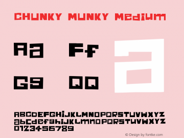 CHUNKY MUNKY Medium Version 1.0 Font Sample