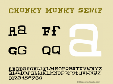 CHUNKY MUNKY SERIF Version 1.0 Font Sample