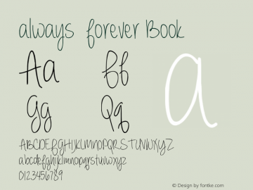 always  forever Book Version 1.000 Font Sample