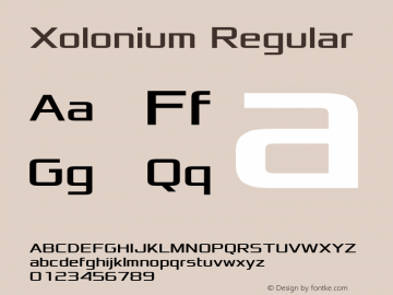 Xolonium Regular Version 2.0 Font Sample