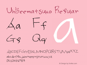 UhBeematsuko Regular Version 1.00 August 13, 2012, initial release Font Sample