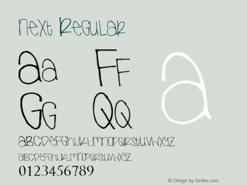 next Regular Version 1.00 April 28, 2008, initial release Font Sample