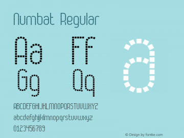 Numbat Regular Version 1.0 Font Sample