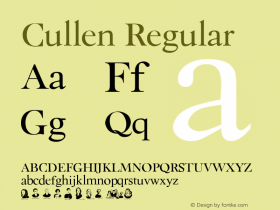 Cullen Regular Version 1.000 2012 initial release图片样张