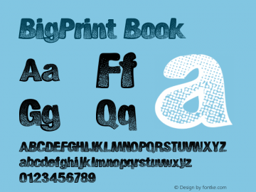 BigPrint Book Version 1.00 September 11, 2 Font Sample