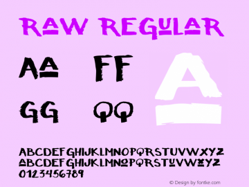 Raw Regular Unknown Font Sample