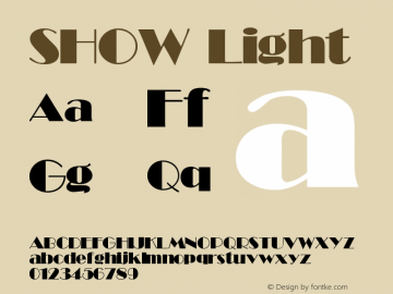SHOW Light Version 001.000 Font Sample