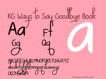 KG Ways to Say Goodbye Book Version 1.000 2012 initial r图片样张