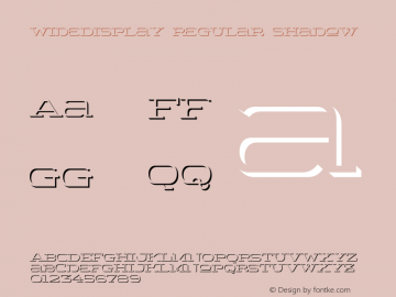 WideDisplay Regular Shadow Unknown Font Sample