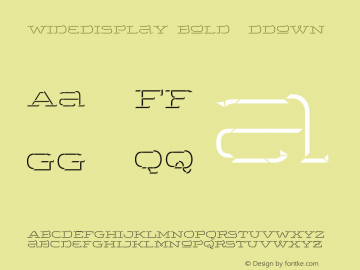 WideDisplay Bold 3DDown Unknown Font Sample