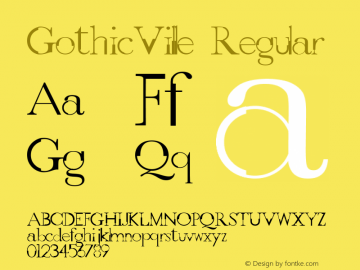 GothicVille Regular Version 1.000 Font Sample