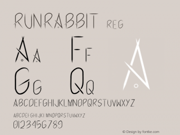 RUNRABBIT reg Version 1.0 Font Sample