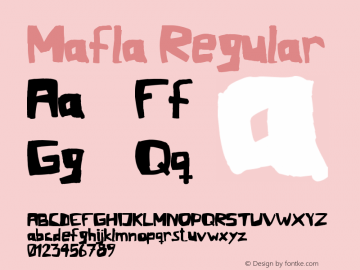 Mafla Regular Version 1.00 September 9, 2008, initial release图片样张