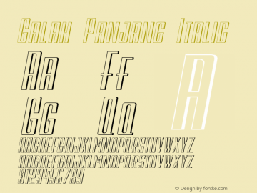 Galah Panjang Italic Version 001.000 Font Sample