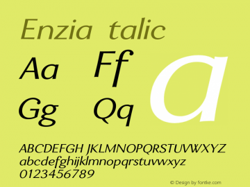 Enzia Italic Unknown图片样张