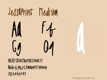 JessaPrint Medium Version 001.000 Font Sample