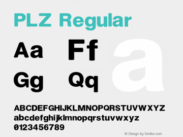 PLZ Regular Unknown Font Sample