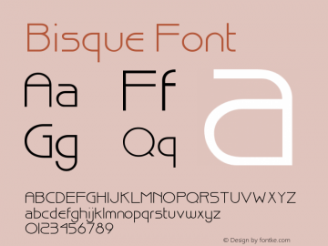 Bisque Font Version 001.000图片样张