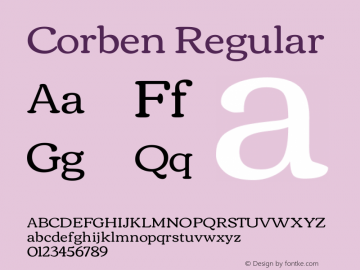 Corben Regular Version 1.101 Font Sample