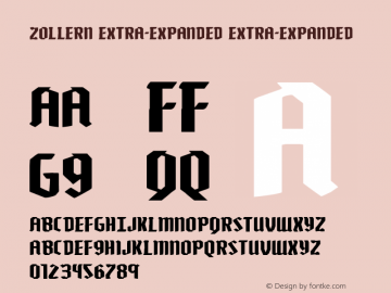 Zollern Extra-Expanded Extra-Expanded Version 1.0; 2012 Font Sample