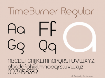 TimeBurner Regular Version 1.003 2012 Font Sample