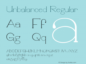 Unbalanced Regular Version 1.000 Font Sample