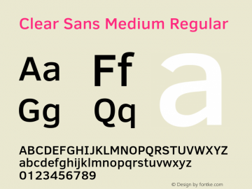 Clear Sans Medium Regular Version 1.00图片样张