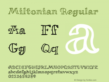 Miltonian Regular Version 1.008 Font Sample